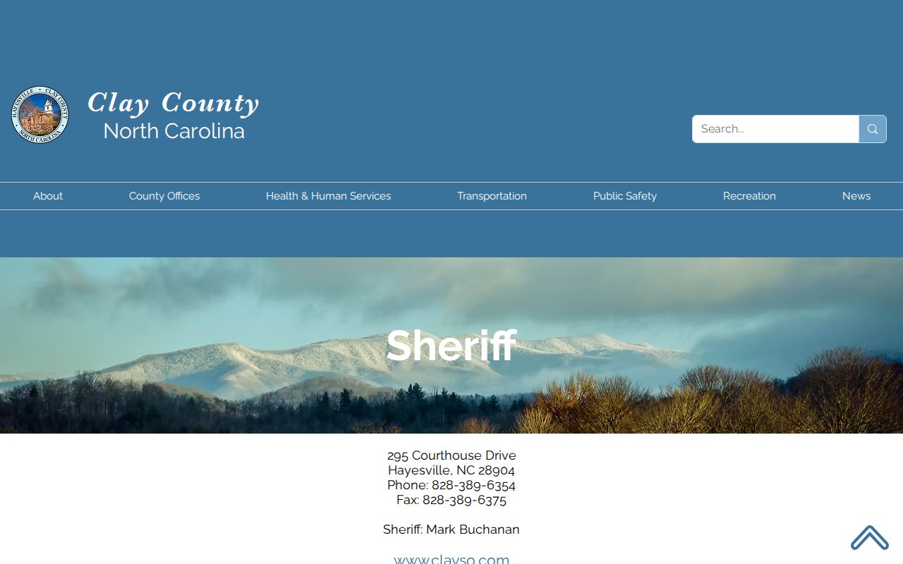 Clay County arrest records sheriff contact page