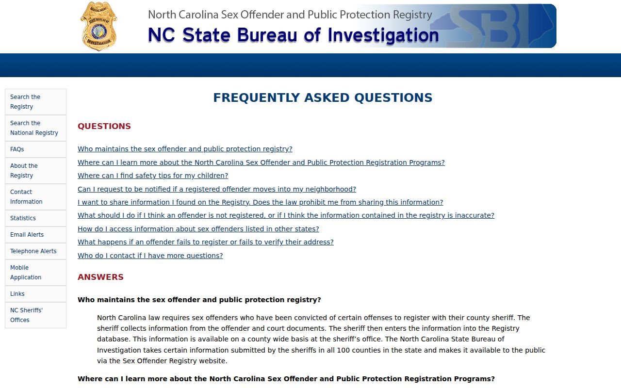 Clay County sex offender registry FAQ and update guidance