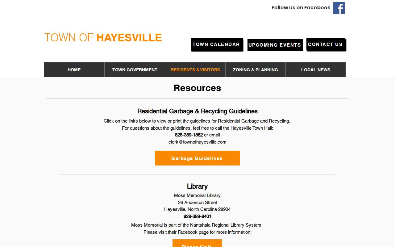 Official Hayesville resources page for routing criminal record questions