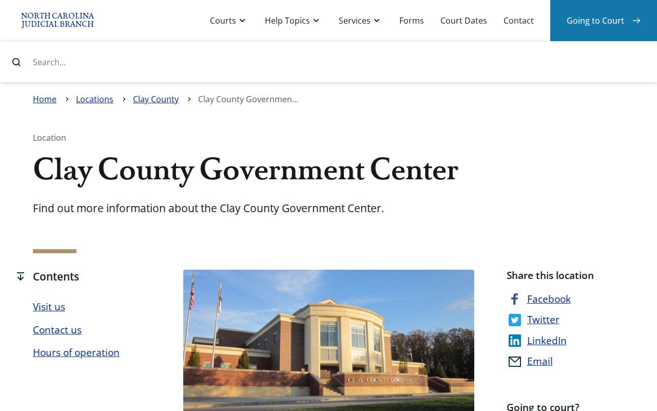 Clay County criminal court records Government Center page