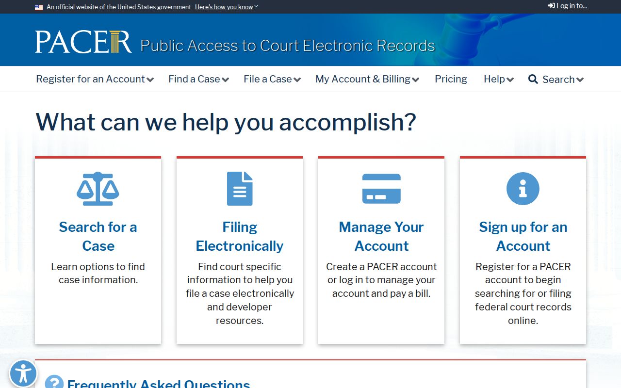Clay County federal criminal case PACER search page